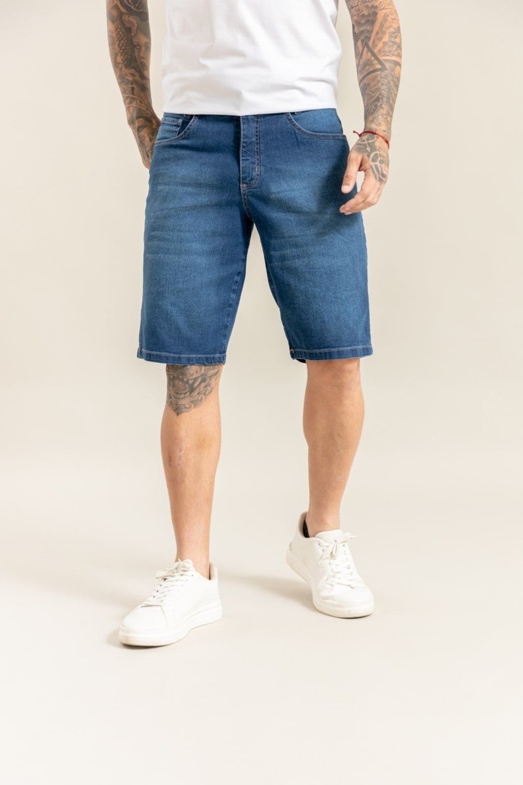 Bermuda Jeans Masculina Slim Fit Five Pockets Lemier Collection