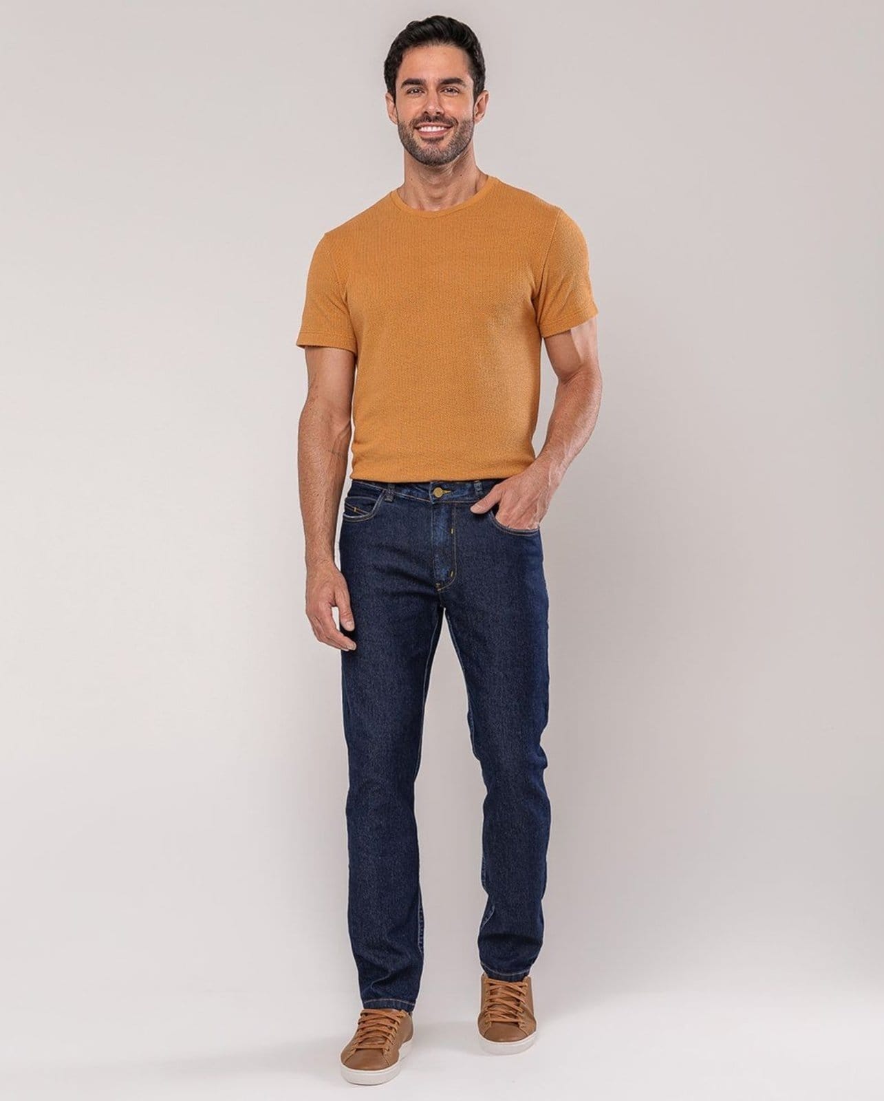 Calça Slim Fit Masculina 25201 Amaciado com Used