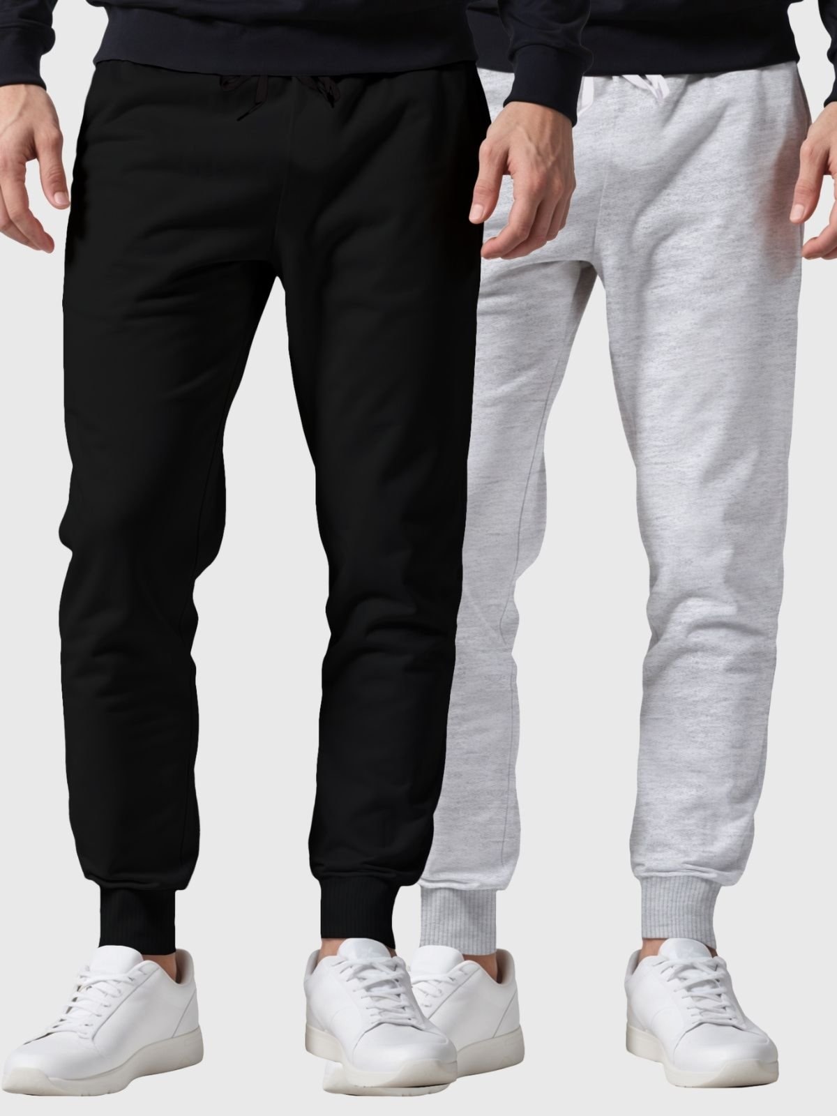 Imagem principal Kit 2 Calças Moletom e Cinza Masculina Slim Interior Flanelado Super Conforto Benellys preto