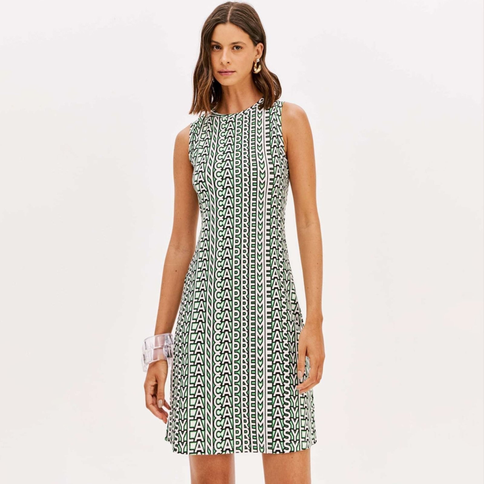 Imagem principal Vestido Curto Easy Lança Perfume Estampa Pr26 Feminino Easy Lança perfume verde