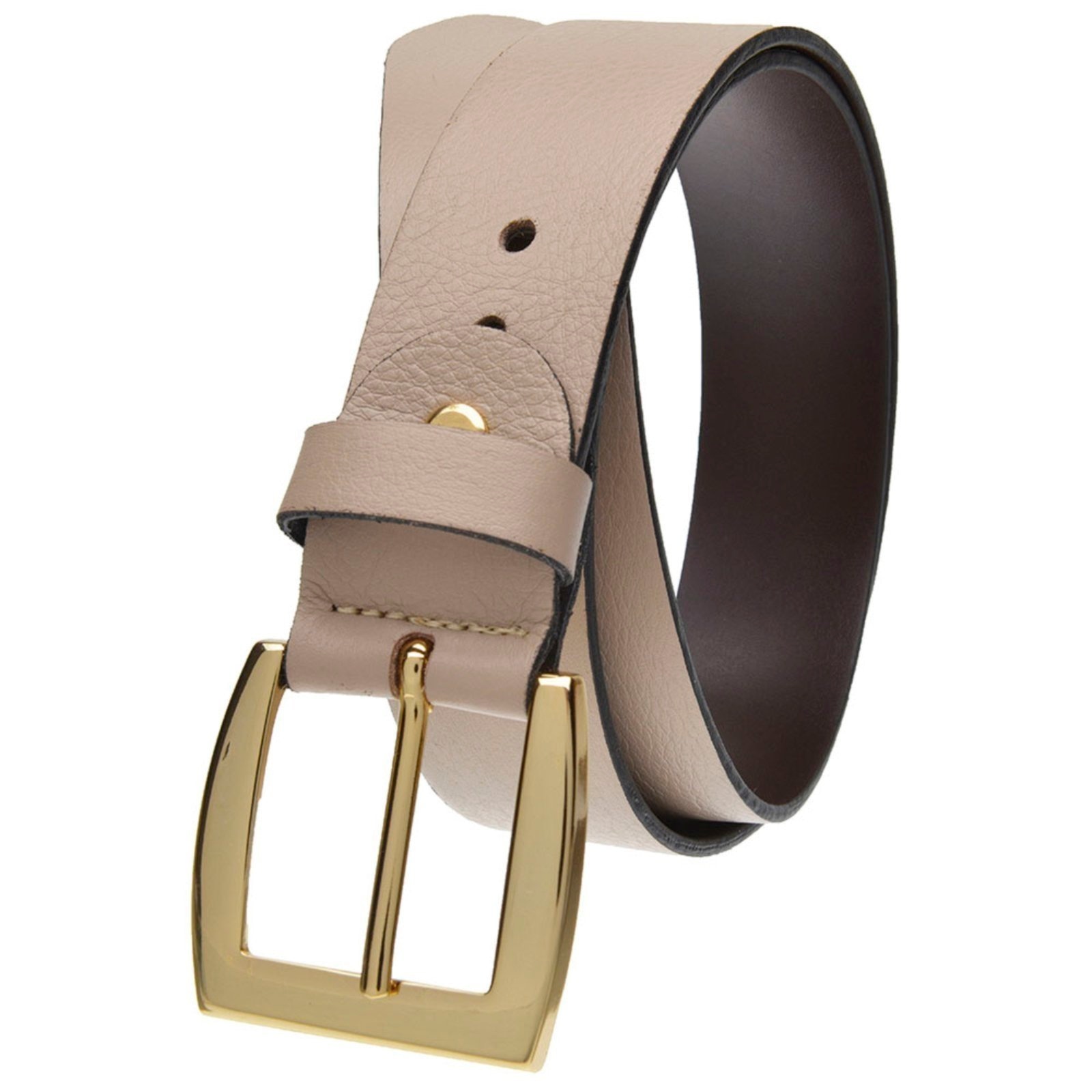 Imagem principal Cinto Feminino em couro ref GP 24 com fivela dourada na cor USEPELLE nude