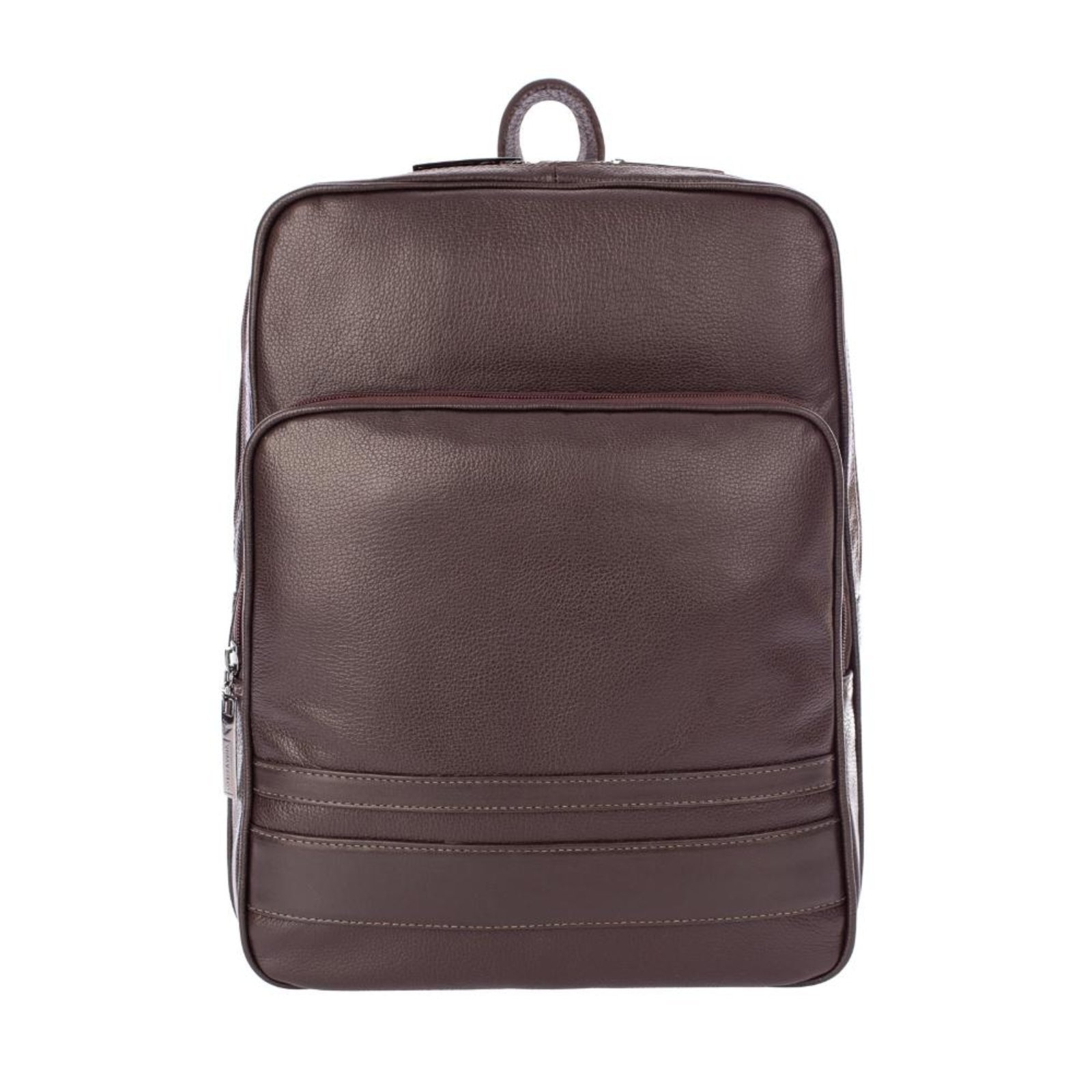 Imagem principal Mochila Masculina Slim Em Couro Ricardo Vira Vento café