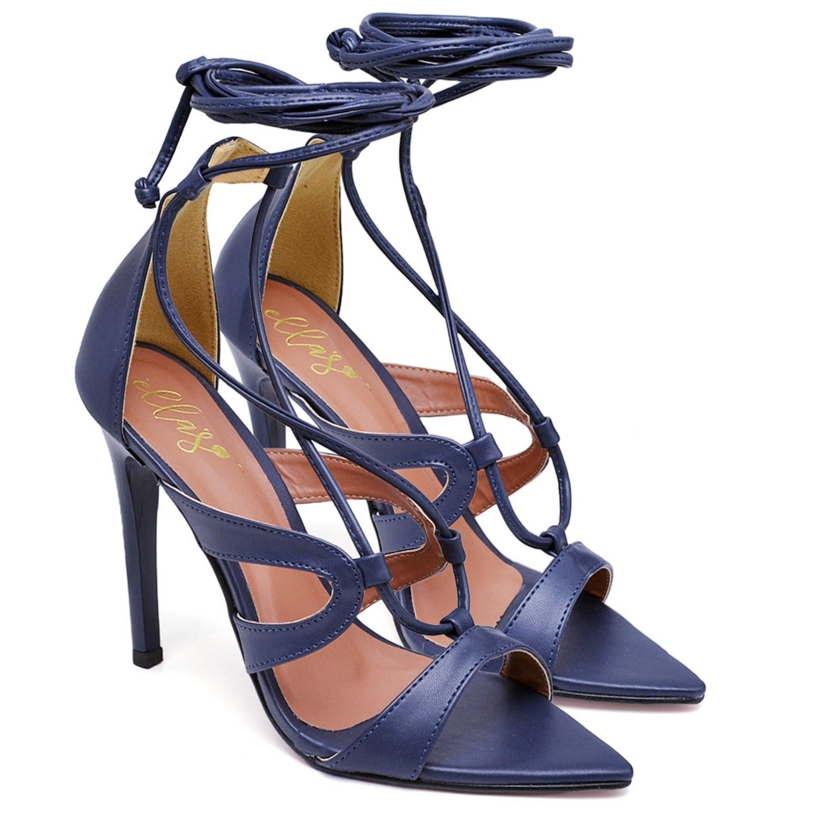 Imagem principal Sandália Bico Folha Salto Alto Napa Navy ZAFREM azul navy