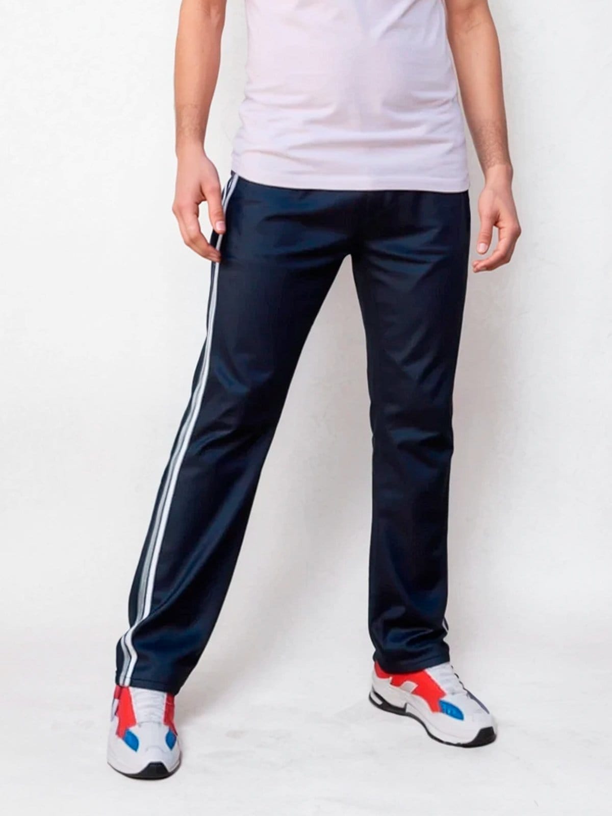 Calça Masculina Frent's Tecido Helanca Com Listra Lateral Bolso Traseiro