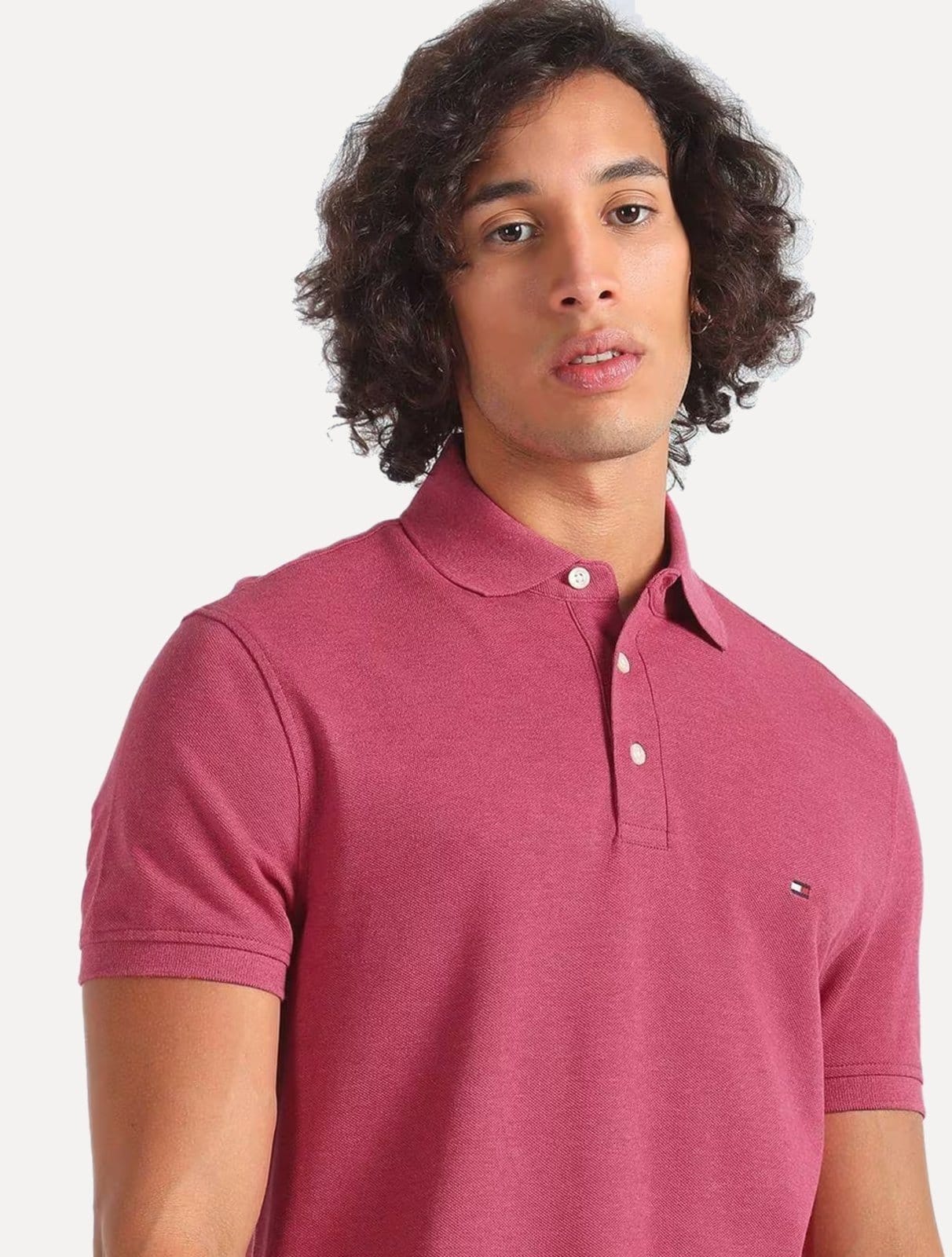 Polo Tommy Hilfiger Masculina Slim Piquet 1985 Mescla