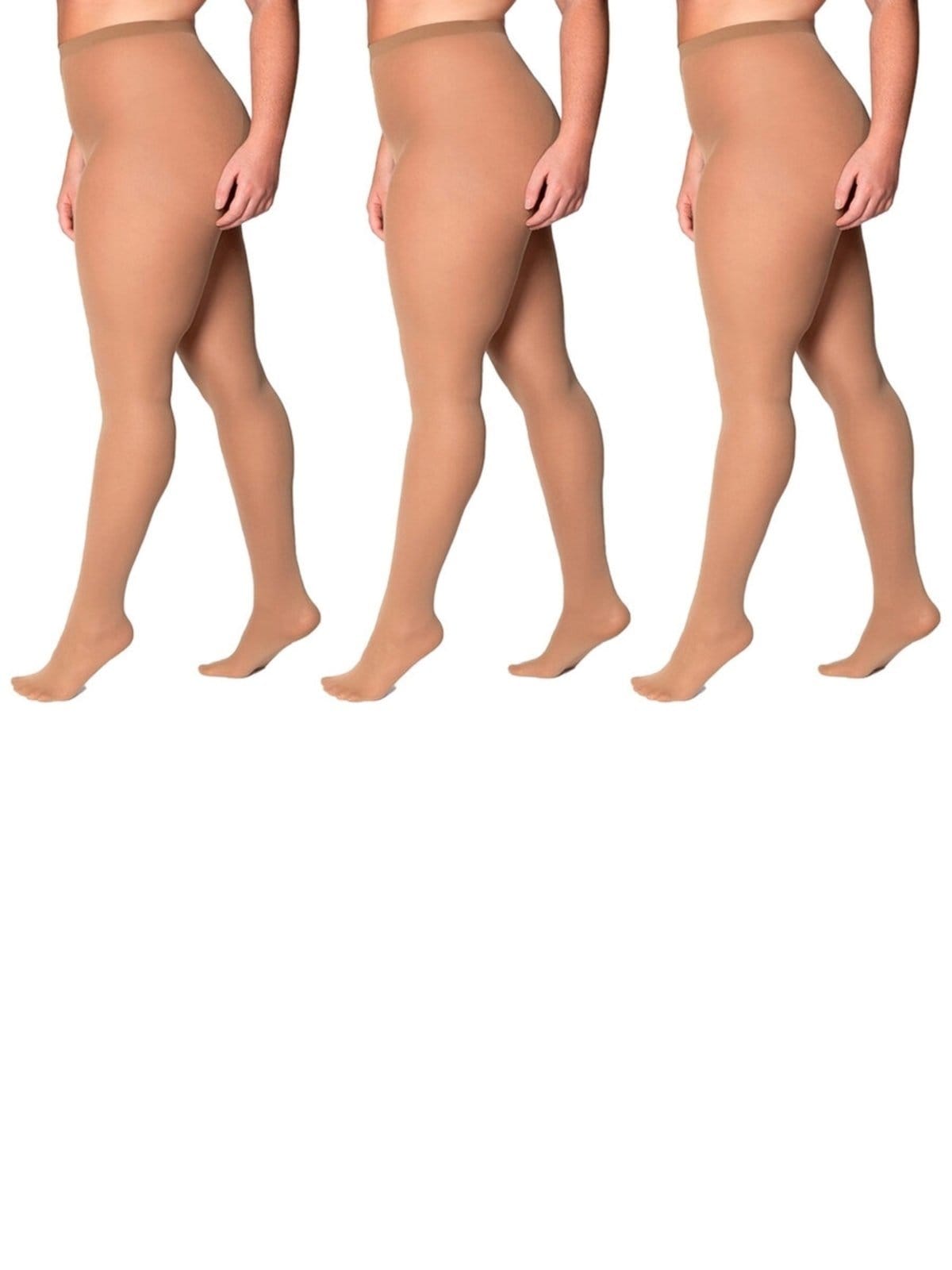 Kit com 3 Meias Calças Fio 40 Opaca Plus Size Loba