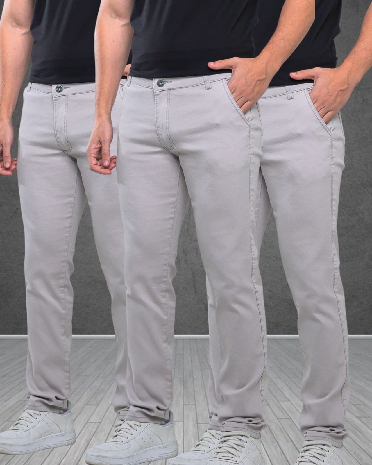 Kit 3 Calças Sarja - 5 Estilos Casual e Confortavel Estilo Dia a Dia