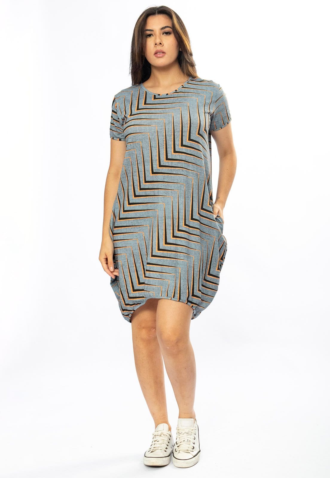 Vestido Curto Cabanafree Malha Amplo Always Estampa Murici