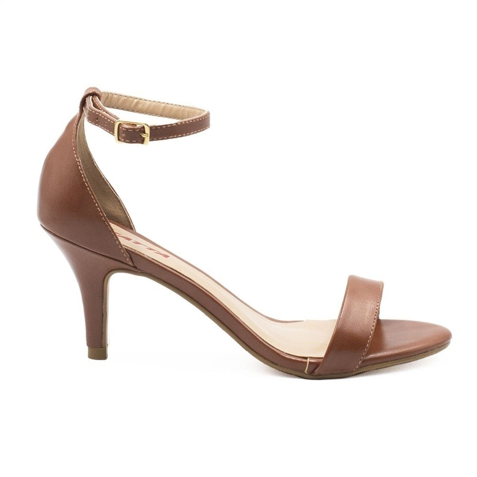 Sandália Zatta Básica Salto Médio Larissa Caramelo