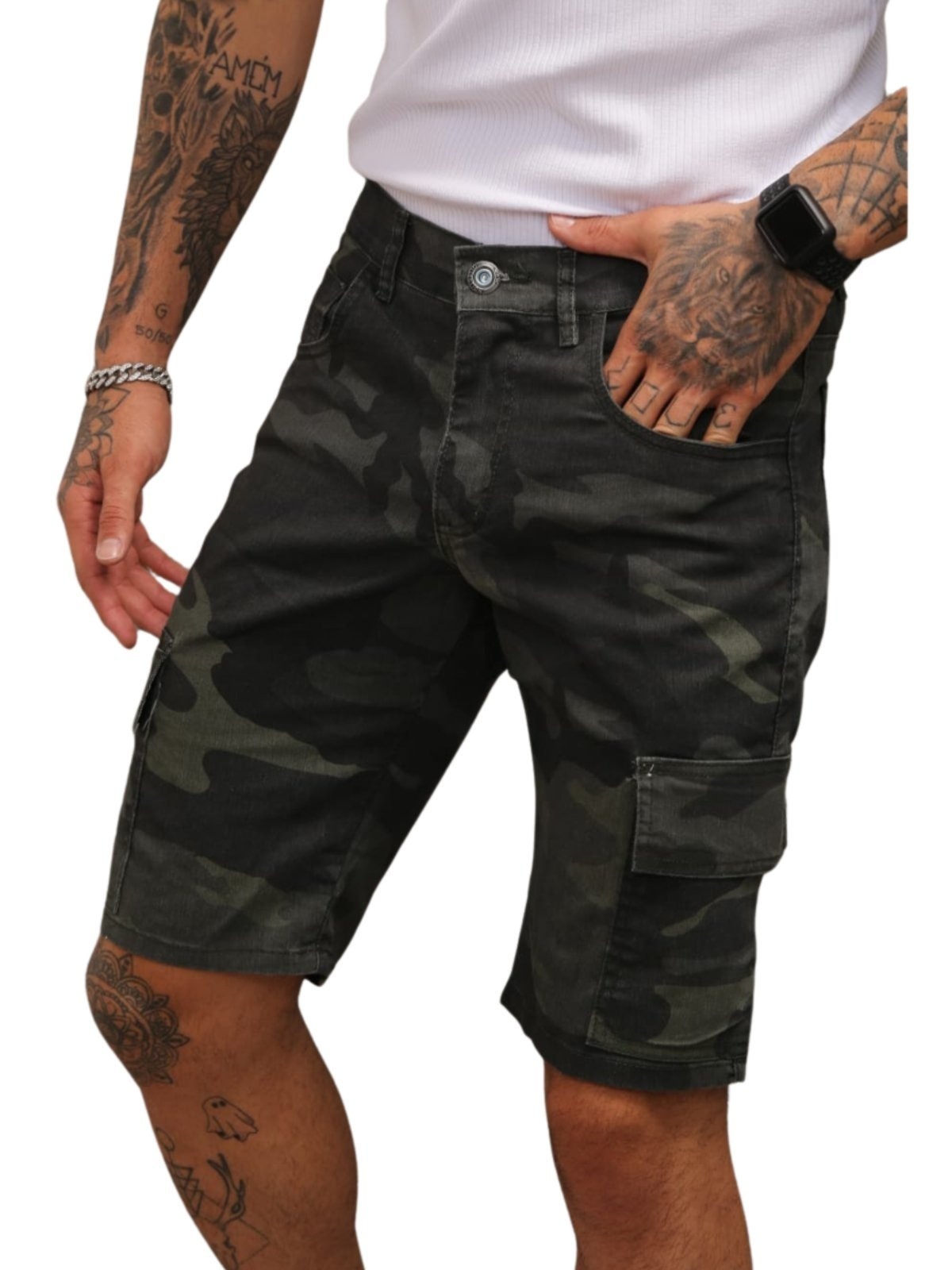 Imagem principal Short Bermuda Jeans Light Cargo JEANS LIGHT camuflado