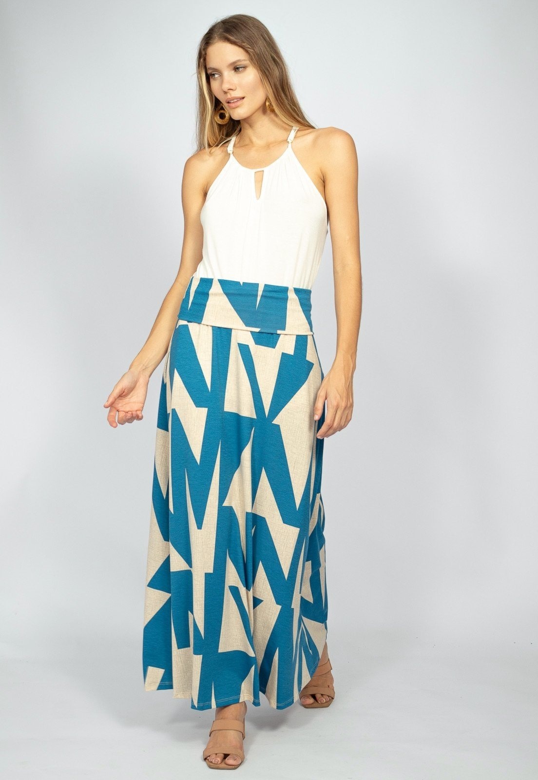 Imagem principal Saia Longa Amazonia Vital Malha SAZ Geométrico Amazonia Vital azul/estampado/blue