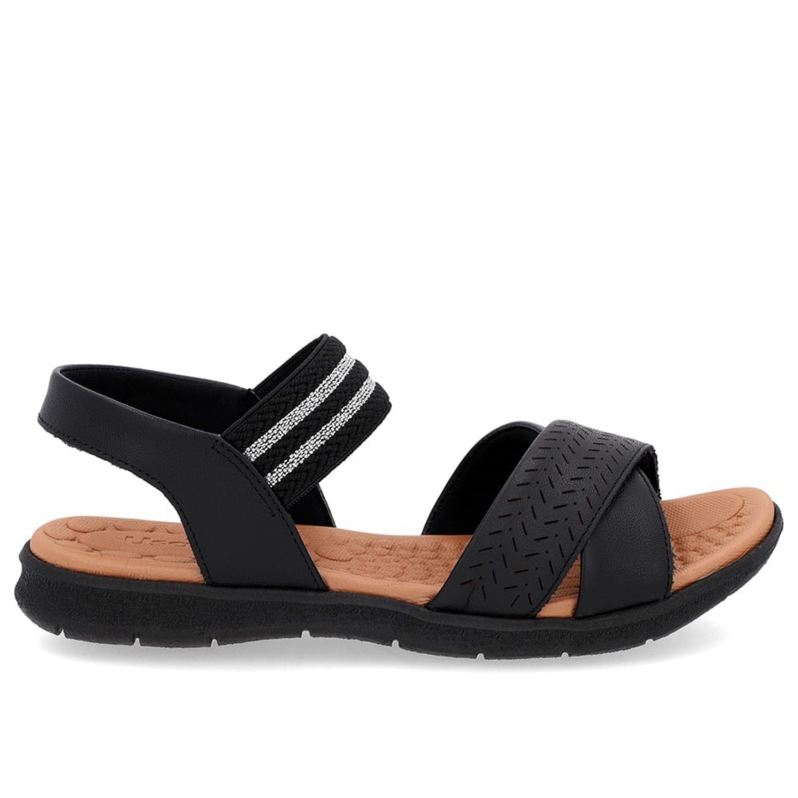 Imagem principal Sandália Papete Usaflex Baixa Couro Elástico Confortoplantar Usaflex preto