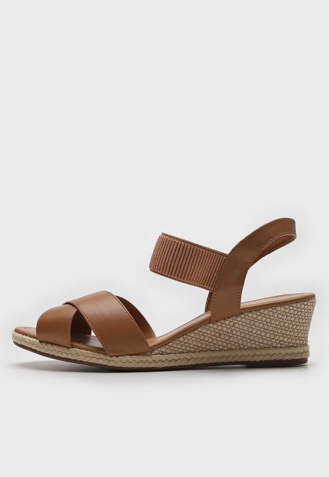 Imagem principal Sandália Anabela cê Entrelace BEBECÊ caramelo