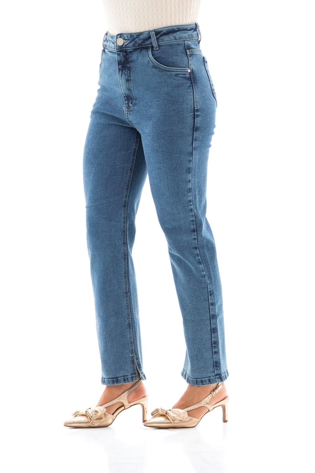 Imagem principal Calça Feminina Arauto Reta Comfy ARAUTO JEANS azul/jeans