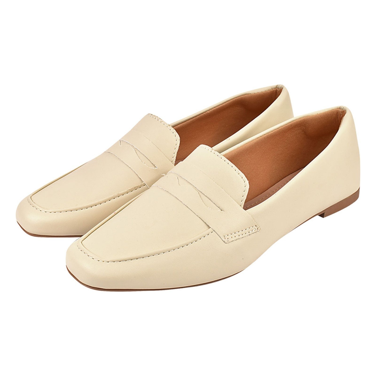 Imagem principal Sapato Mocassim Feminino CM Calçados Clássico Oxford Off White Monte Shoes off-white white