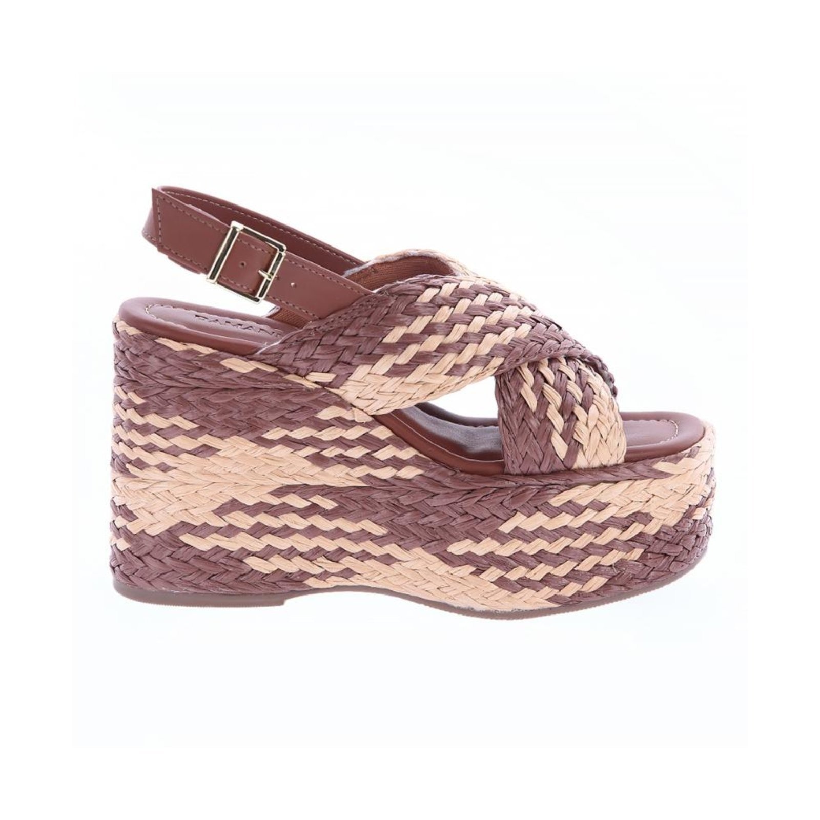 Imagem principal Ariel - Sandália Plataforma Tramada com Bege Damannu Shoes marrom