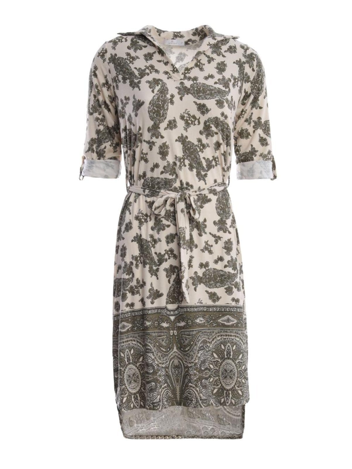 Vestido Manga 3/4 Midi Autentique Feminino AREIA