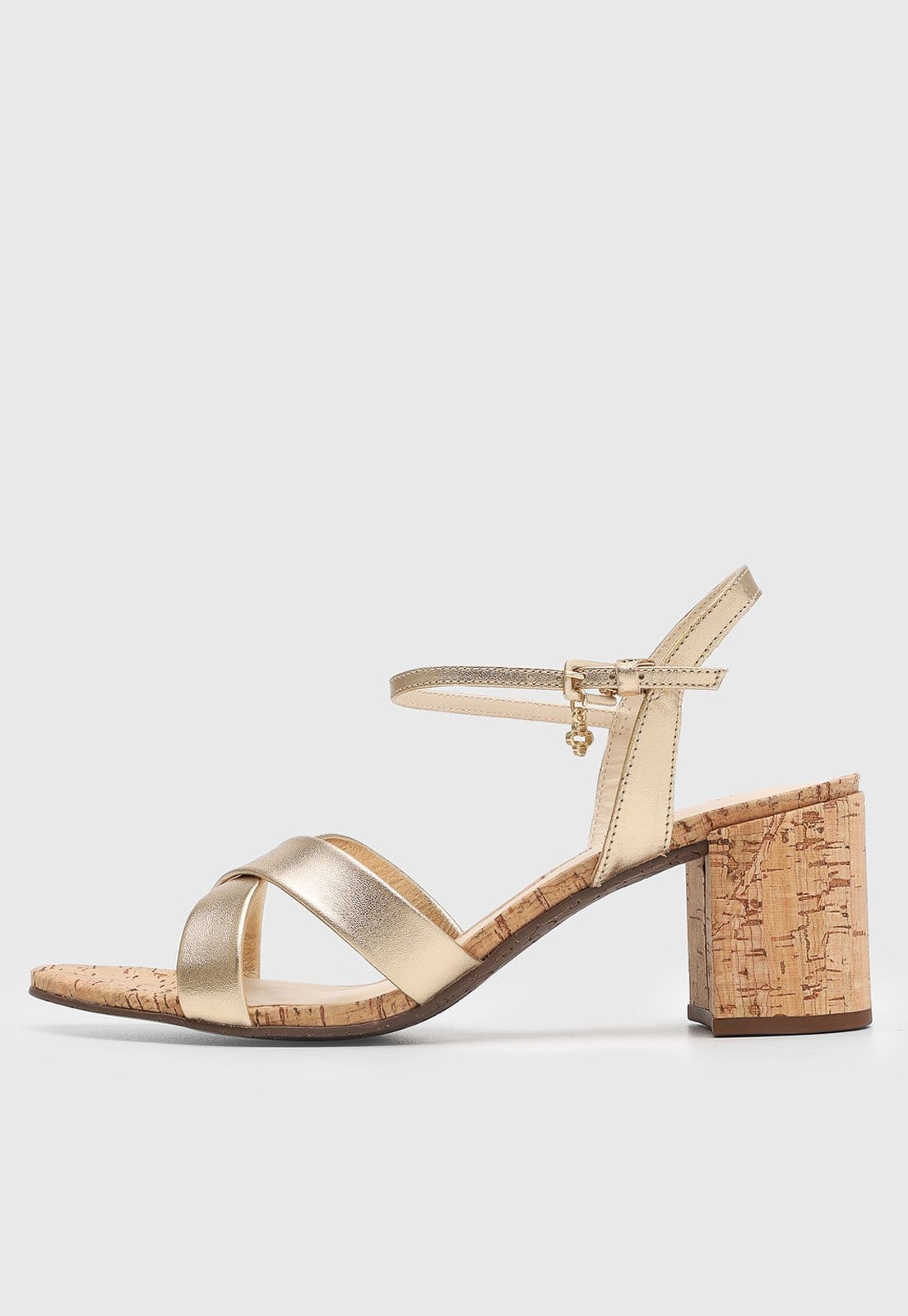 Sandália Baixa Feminina Capodarte Tiras Cruzadas Dourada