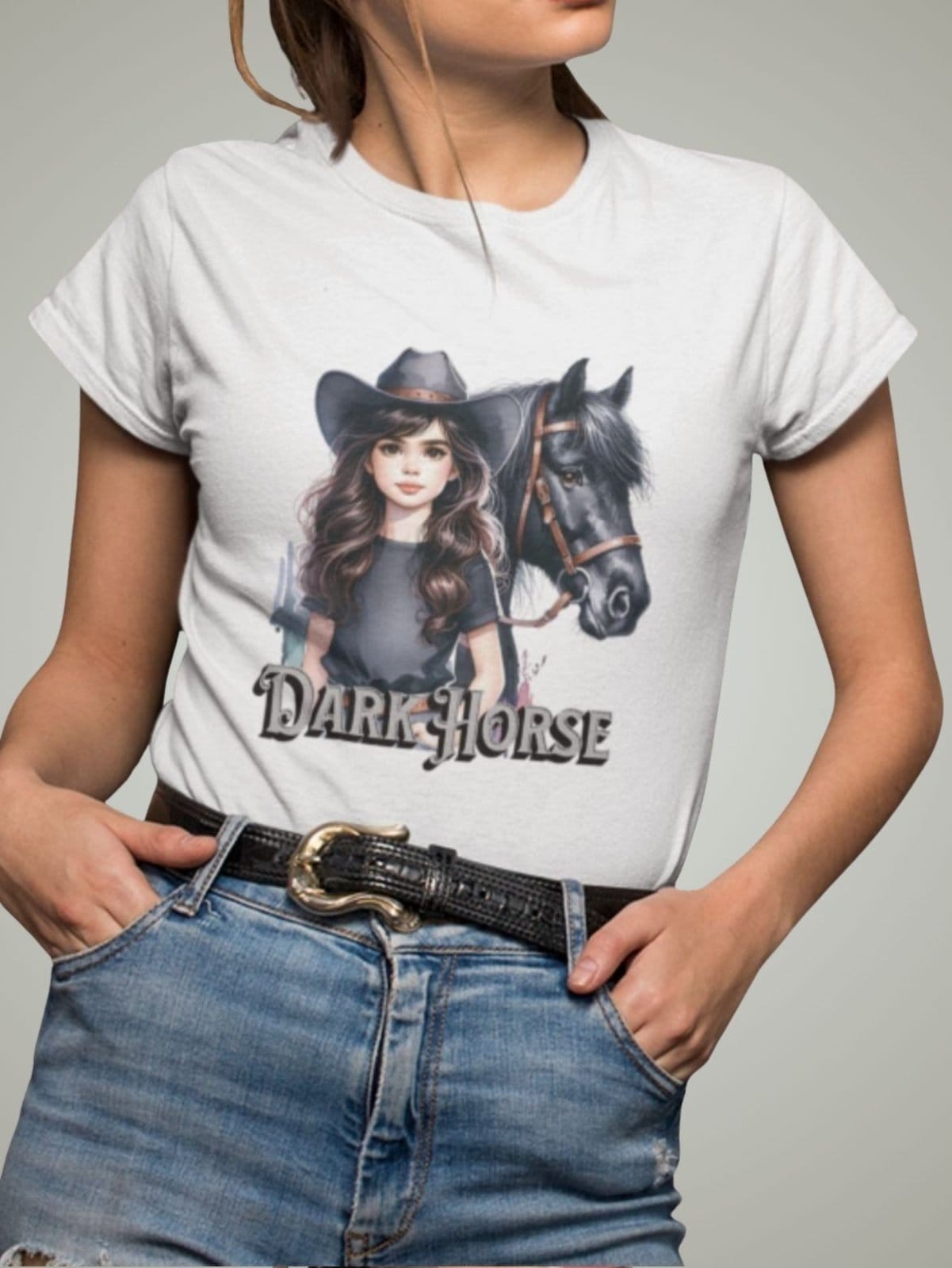 Camiseta Básica Feminina Dark Horse Girl Sertanejo