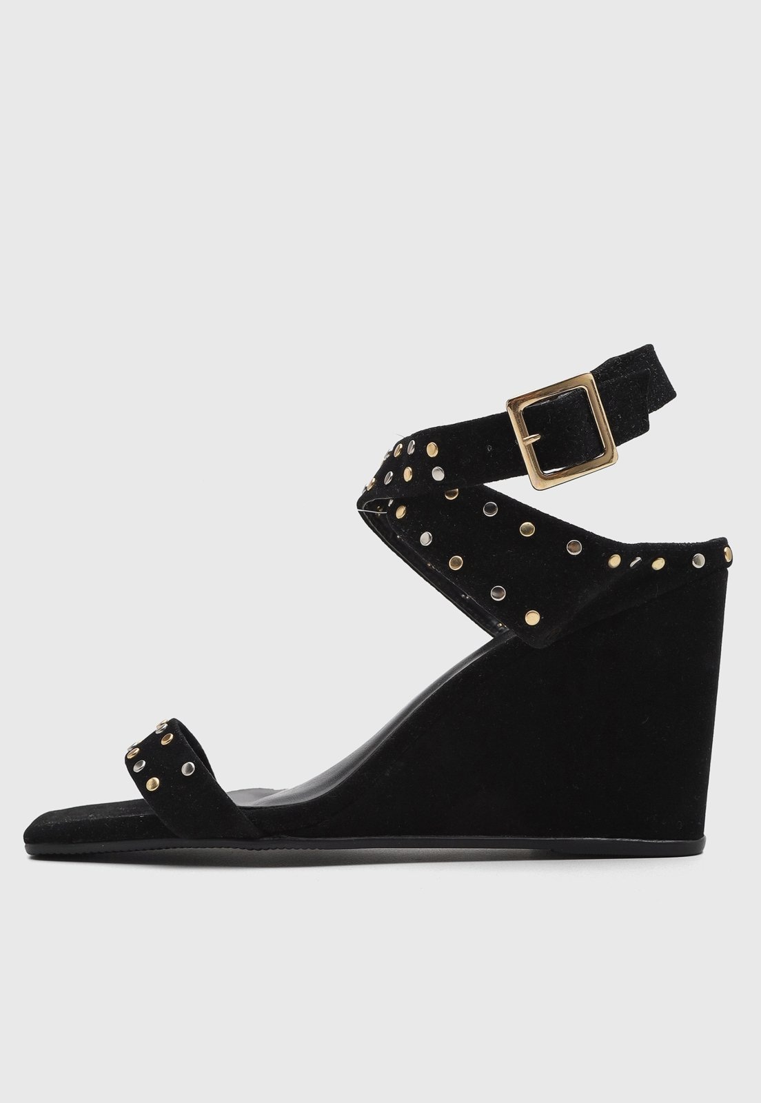 Imagem principal Sandália Feminina Lança Perfume Salto Anabela Preta Lança Perfume preto