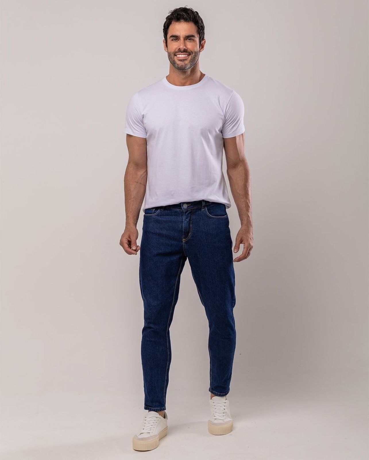 Imagem principal Calça Jeans Slim Fit Masculina Premium Cano Curto 24567 Amaciado Consciência azul