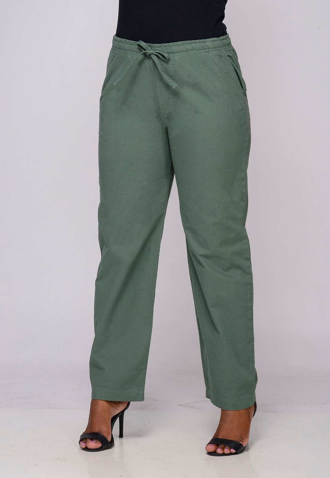 Imagem principal Calça Sarja Pantacourt Feminina Cós Elastico 7928 Macaw verde