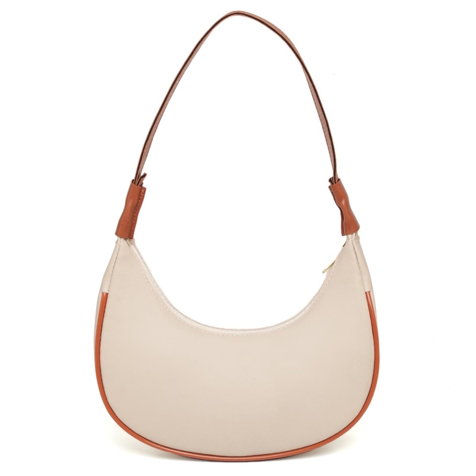 Imagem principal Bolsa Feminina Casual Anna Andrade Bolsa Meia Lua Cluth De Ombro Tendência Marfim e Anna Andrade bege/caramelo