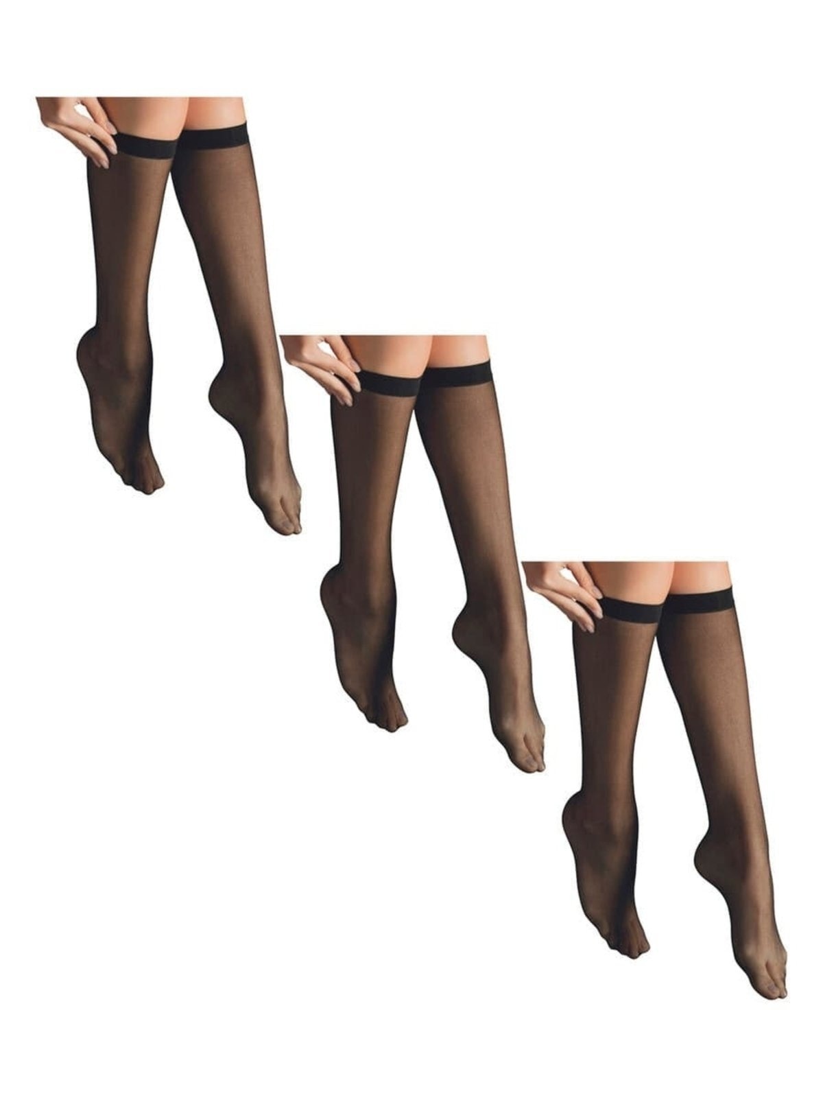 Imagem principal Kit com 3 Meias 3/4 Fio 15 Selene 9040 SELENE preto