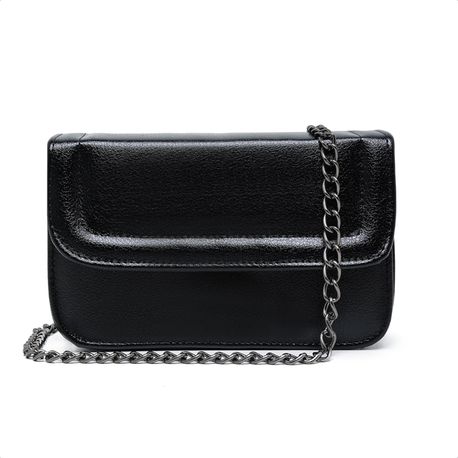 Imagem principal Bolsa Preta Feminina Pequena Quadrada Casual Clutch Carteira De Mão Festa Alça Corrente De Ombro Elegante CARMELO SHOES preto