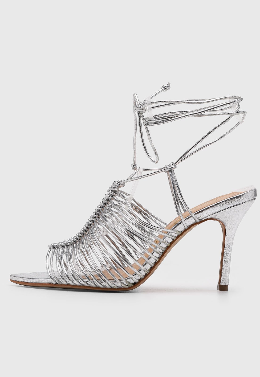 Imagem principal Sandália Feminina Luiza Barcelos Tiras Salto Fino Luiza Barcelos prata