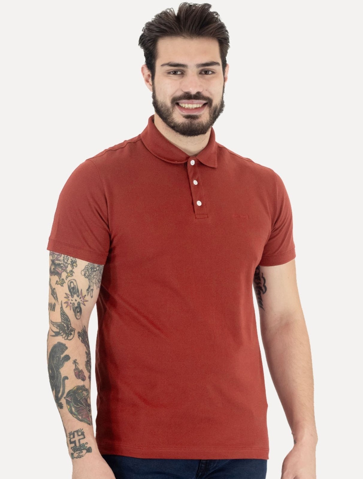 Imagem principal Polo John John Masculina New Simple Light Button Vermelha John John vermelho