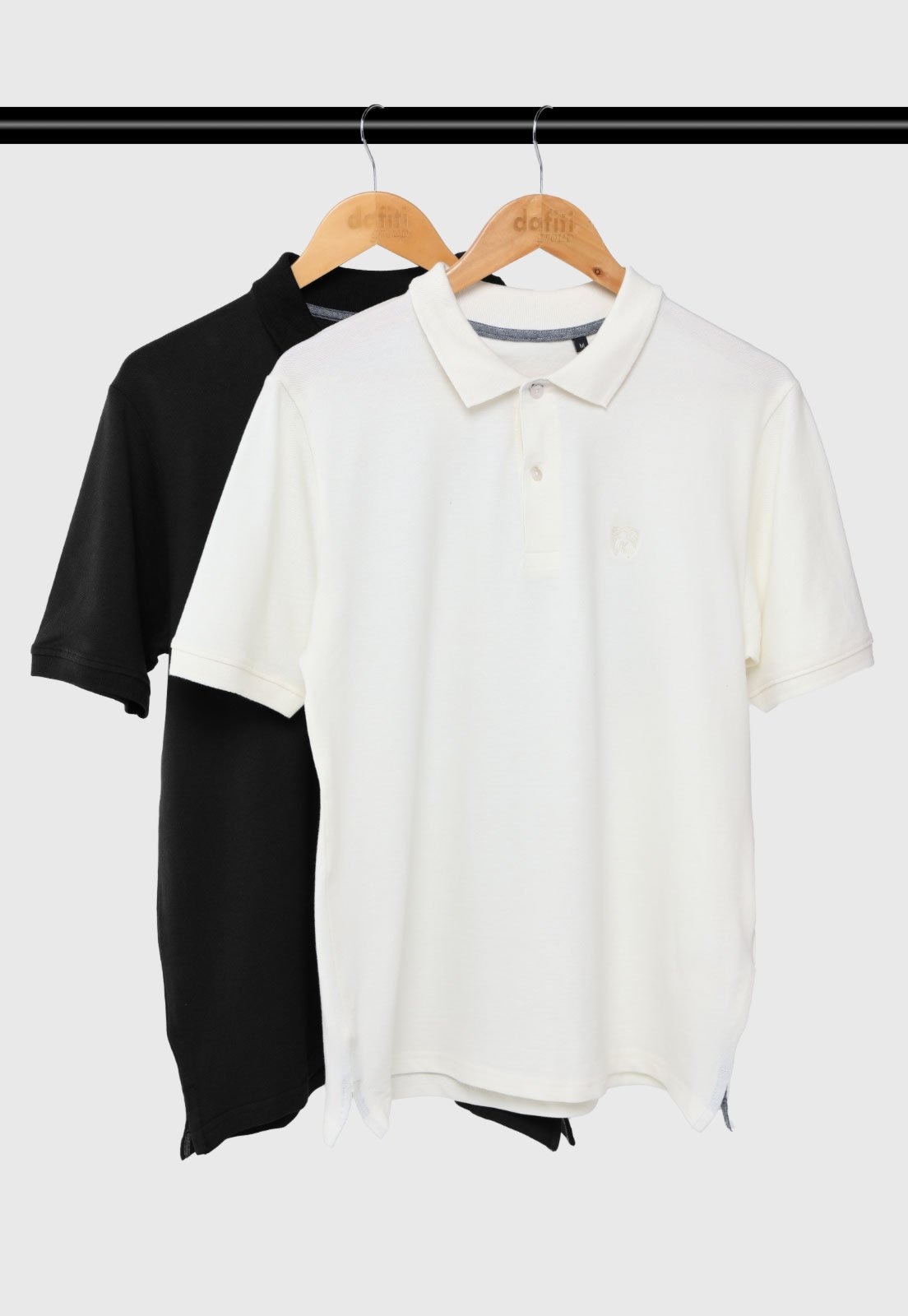 Imagem principal Kit 2 Camisas Polo Masculina MR Kitsch Slim Preta e Off-White MR. KITSCH preto white