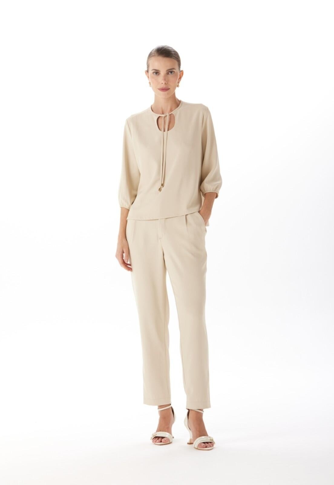 Imagem principal Calça Alfaiataria Cintura Alta Traymon Classico Traymon bege