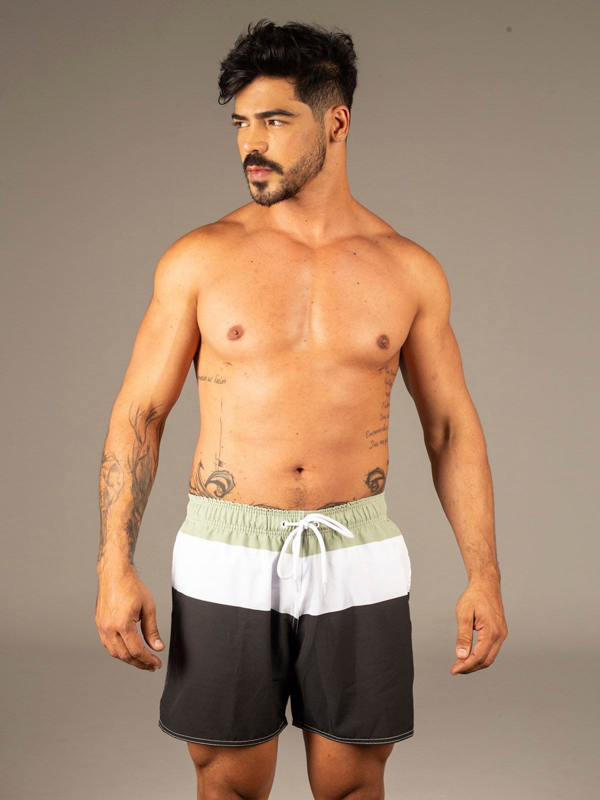 Short Bermuda Masculina Tactel Short Praia Mauricinho Oliva