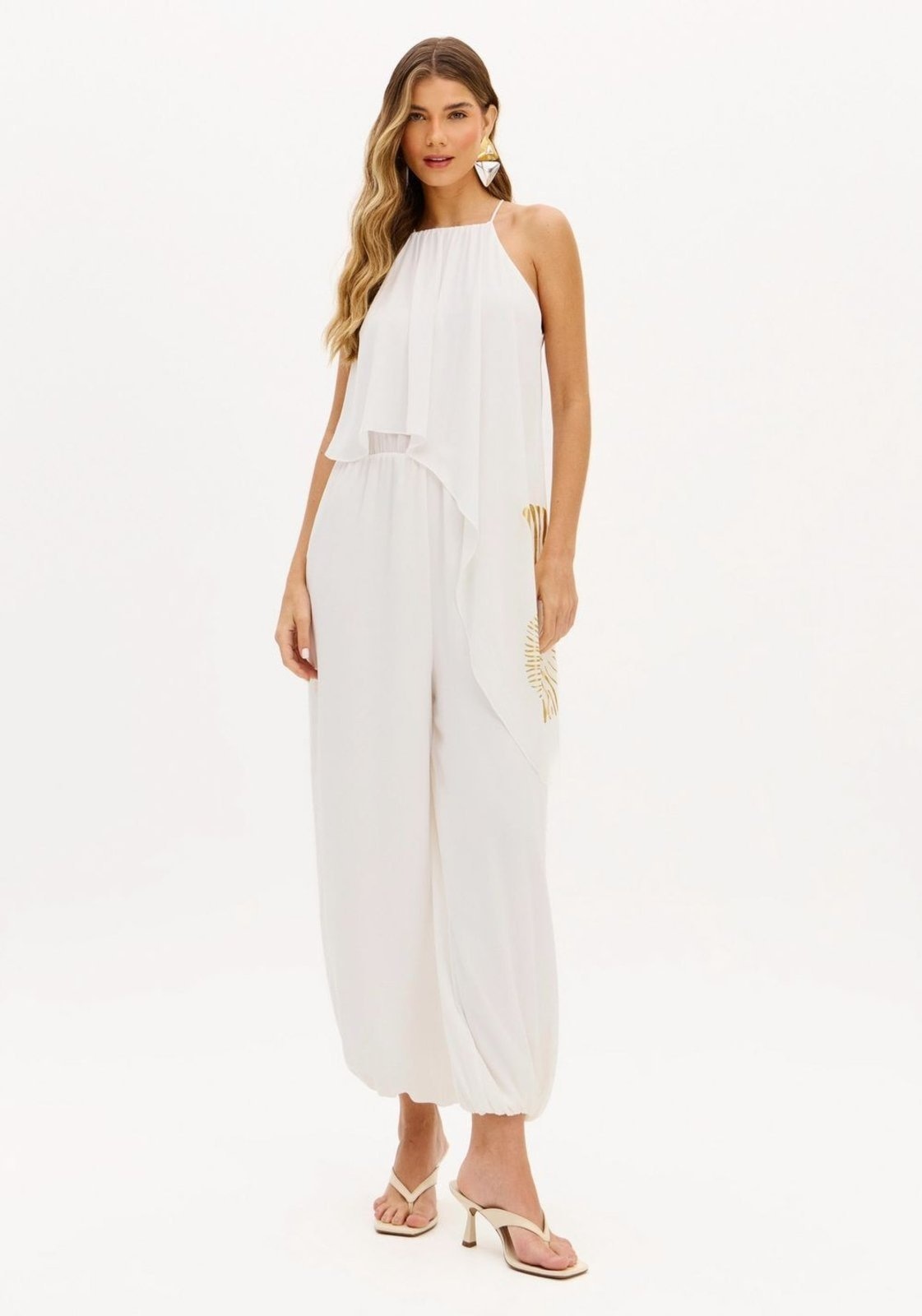 Imagem principal Macacão Longo Com Sobreposição My Favorite Things branco