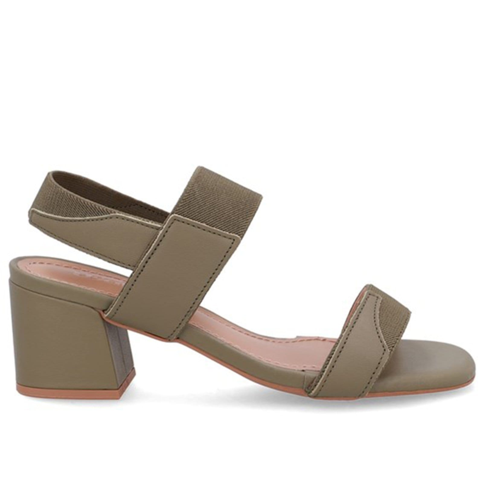 Sandália Couro Bico Quadrado Tira Elástico Usaflex Militar - 005