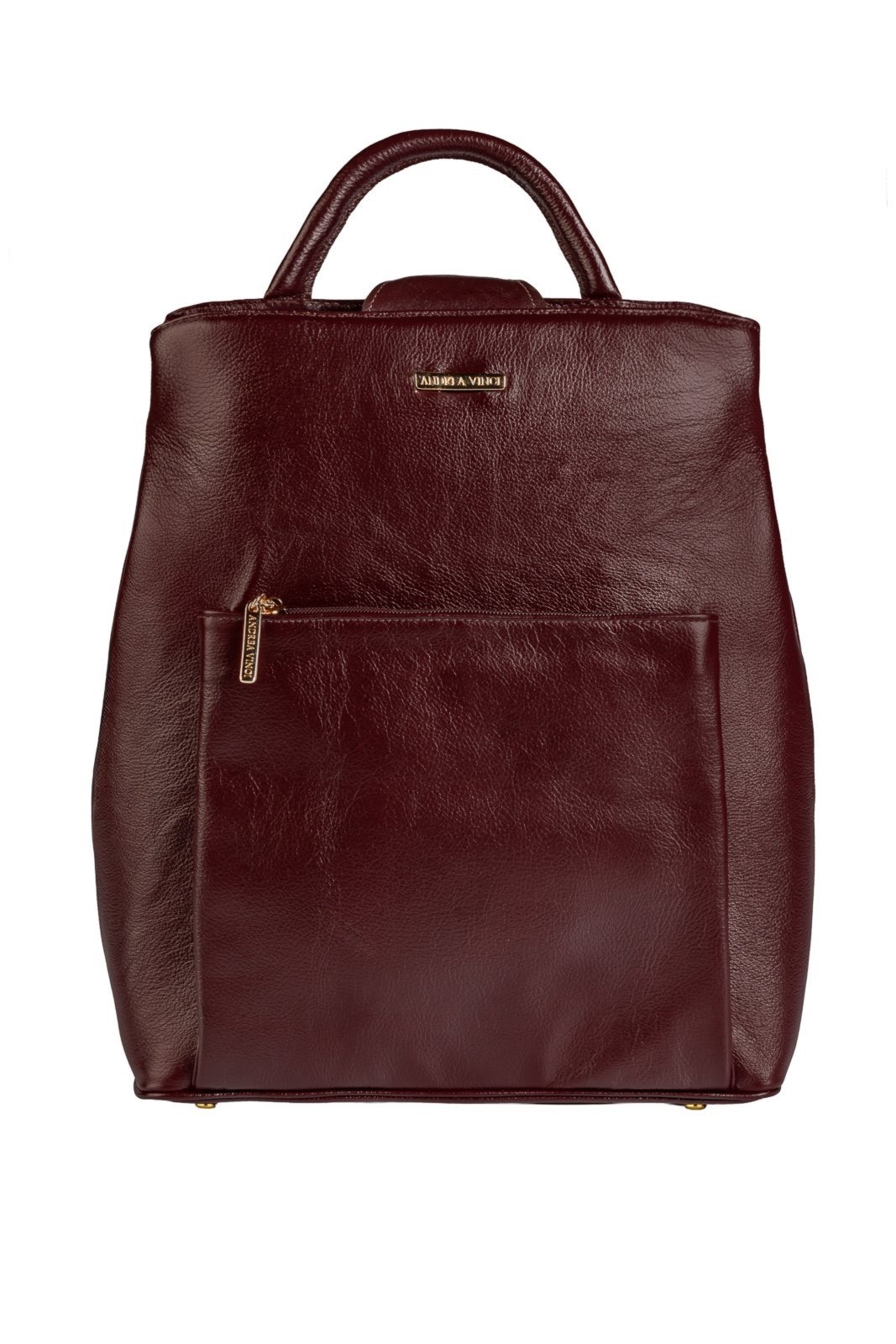 Imagem principal Mochila bolsa slim couro liso antifurto Lavínia - Marsala Andrea Vinci vermelho