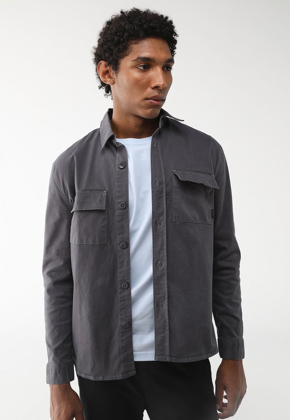 Imagem principal Camisa Calvin Klein Pocket Grafite Calvin Klein cinza