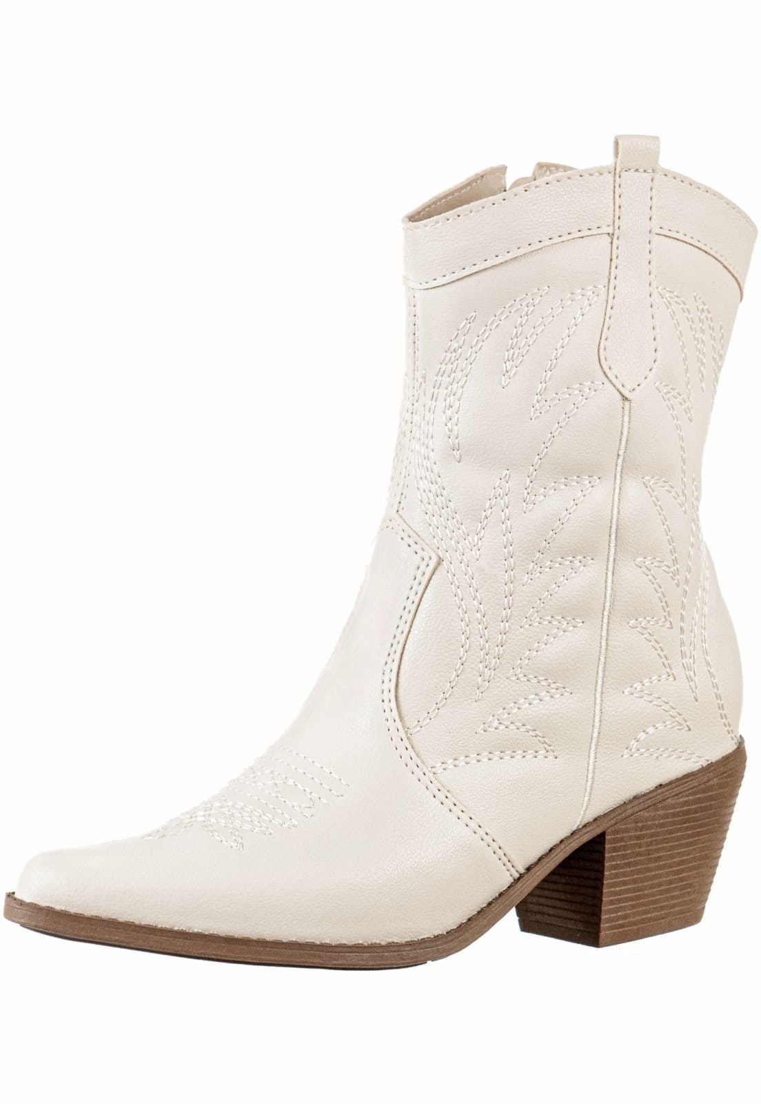 Bota Texana Country Gigil Bordada Off White