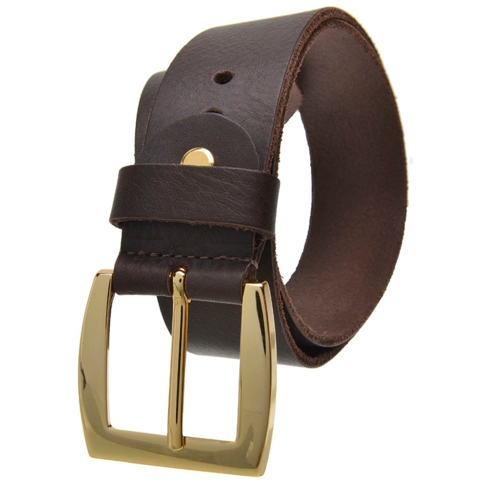 Imagem principal Cinto Feminino em couro GP 22 na cor marrom com fivela dourada USEPELLE café