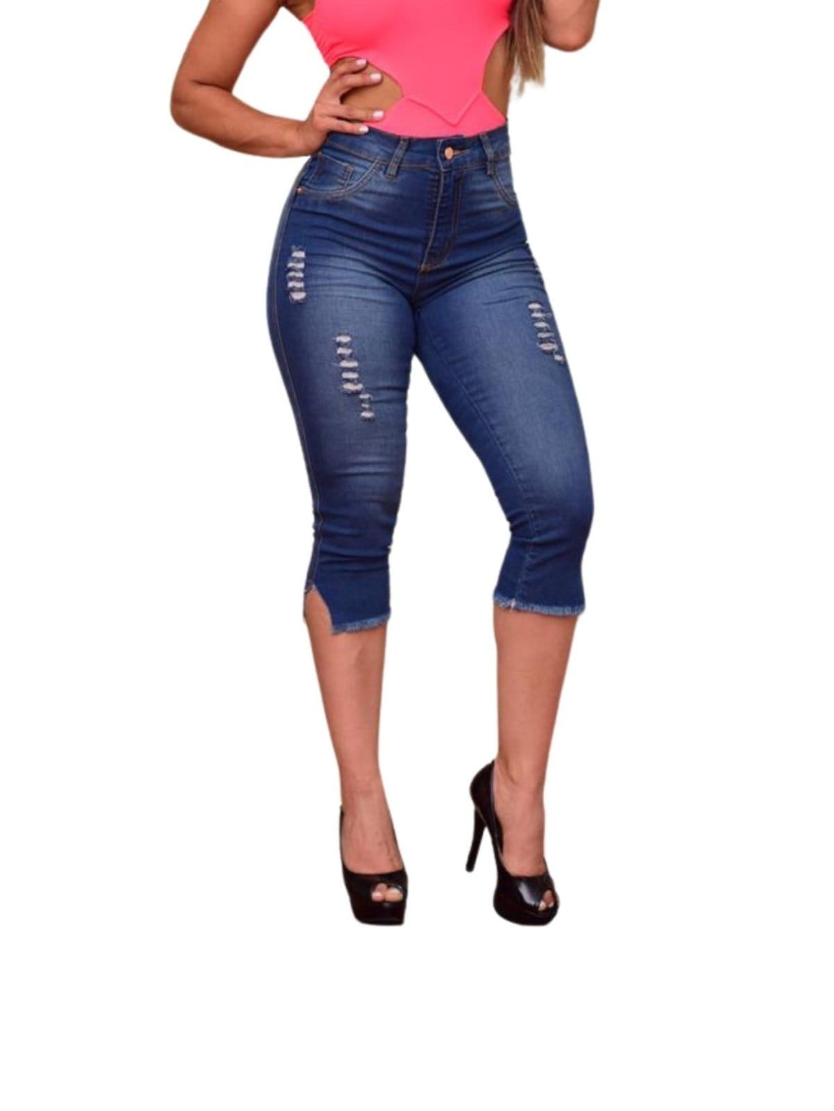 Calça Corsário Jeans Claro Feminina Alleppo Jeans Soraia