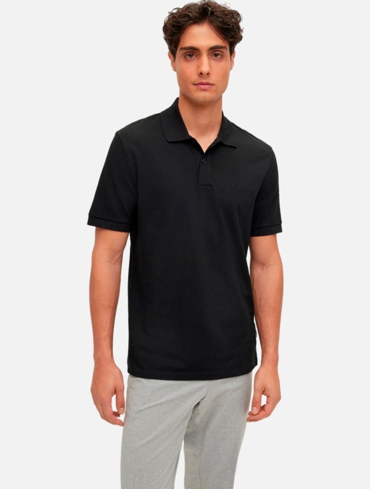 Imagem principal Polo Hugo Boss Masculina Regular Pallas Preta Hugo Boss preto
