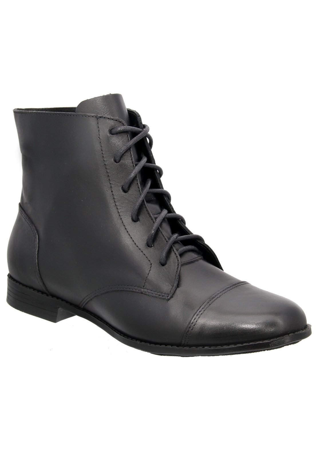 Imagem principal Bota em Couro Salto Baixo Amarrar Maria Paula Cano Curto MARIA PAULA preto