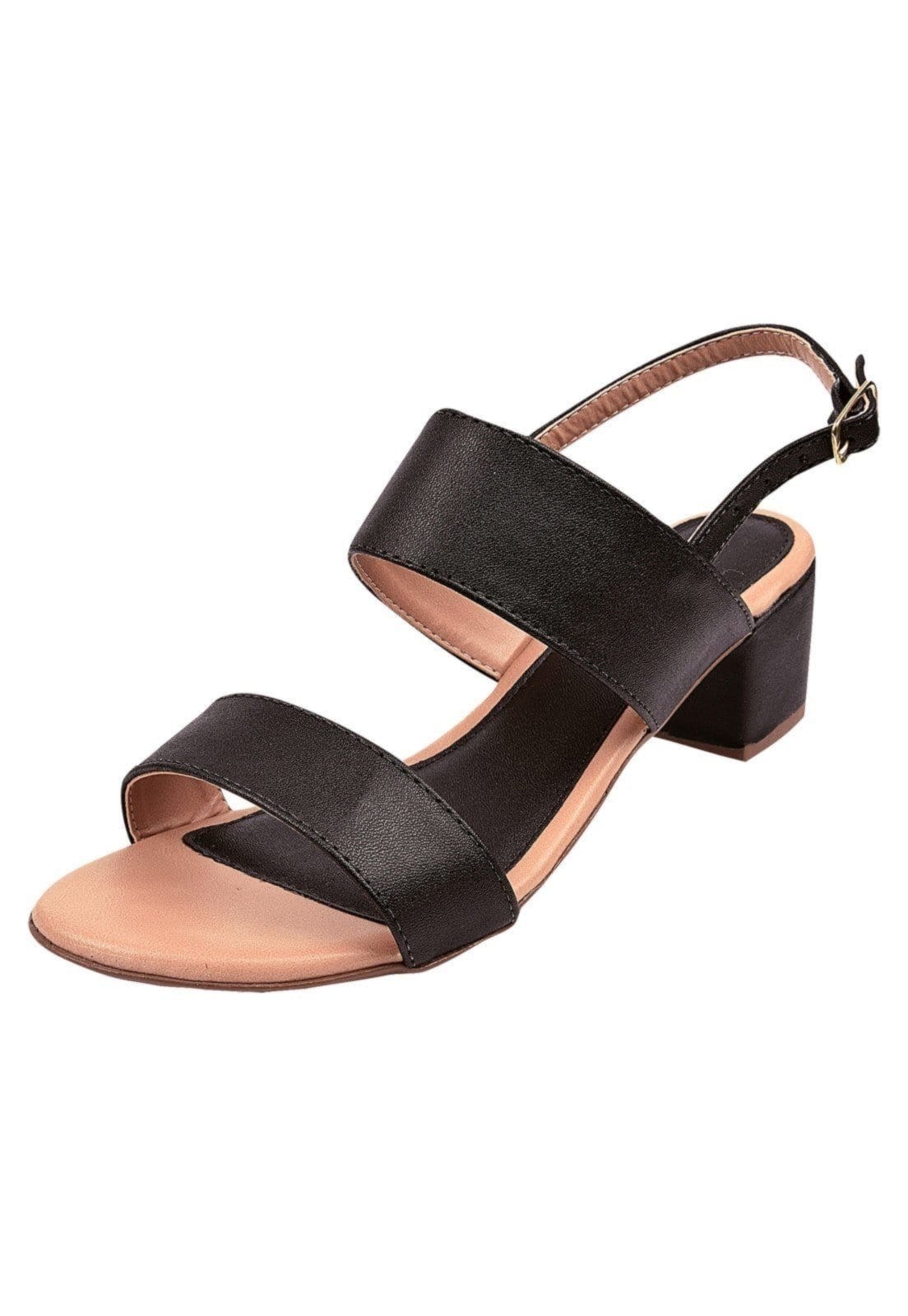 Sandália Donna santa Tradicional Lisa Fosca Preta