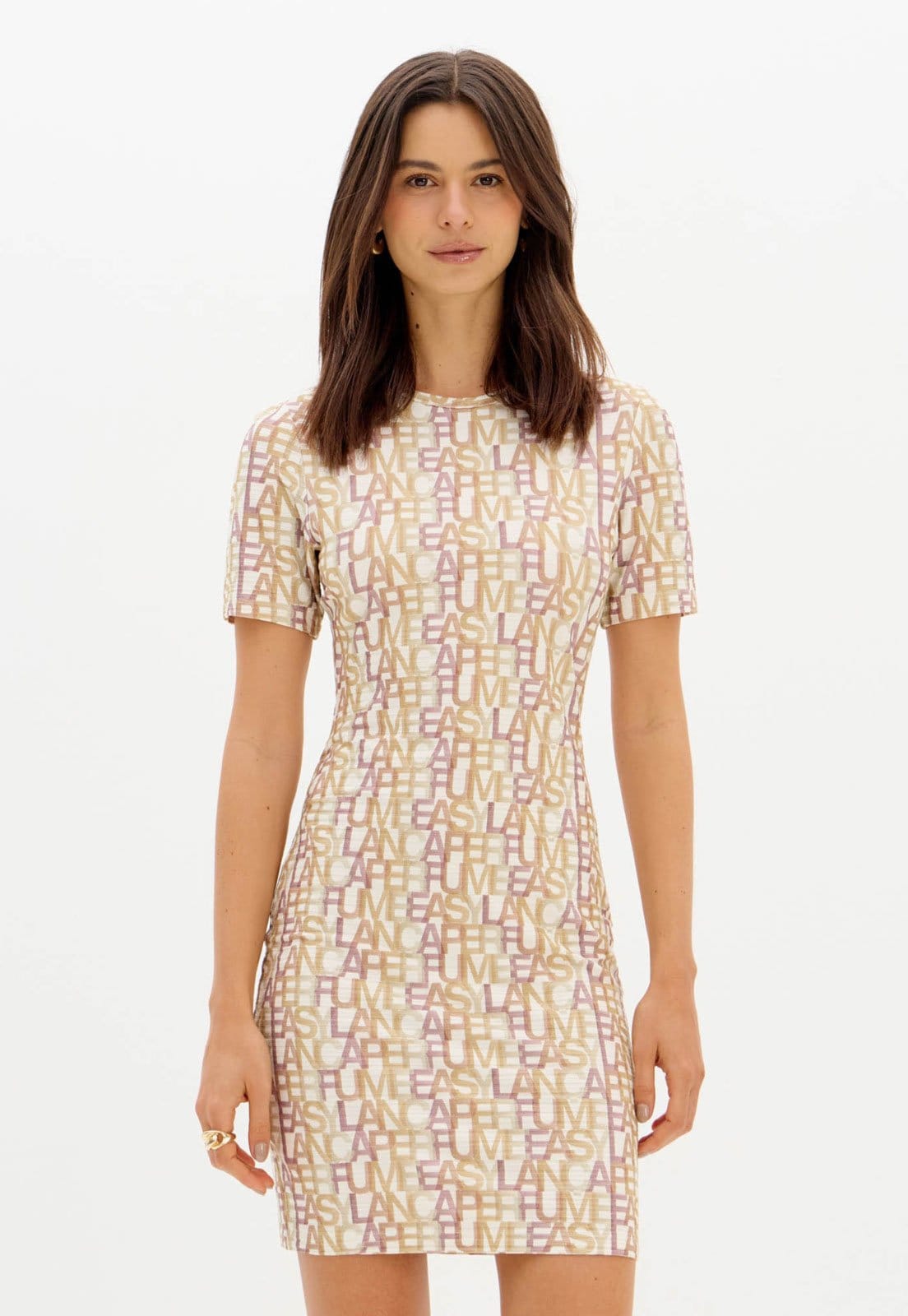 Vestido Feminino Lança Perfume Estampado Off-White