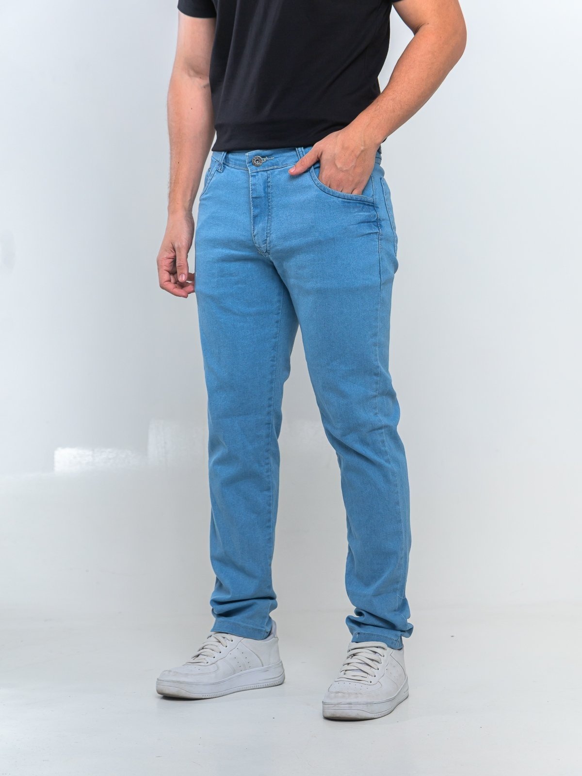 Imagem principal Calça Masculina Basica 5 ESTILOS Confortavel Com Elastano 5 ESTILOS azul/jeans