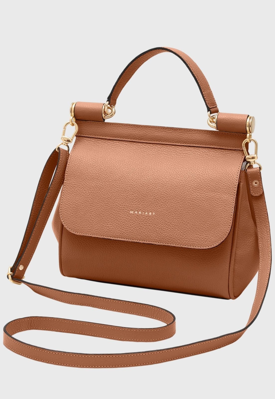 Bolsa Transversal Couro Mariart Camélia Camel