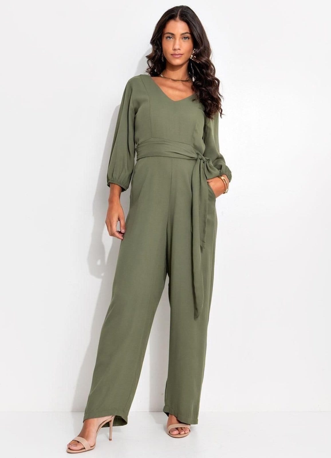 Macacão Viscose Plana Sarjada