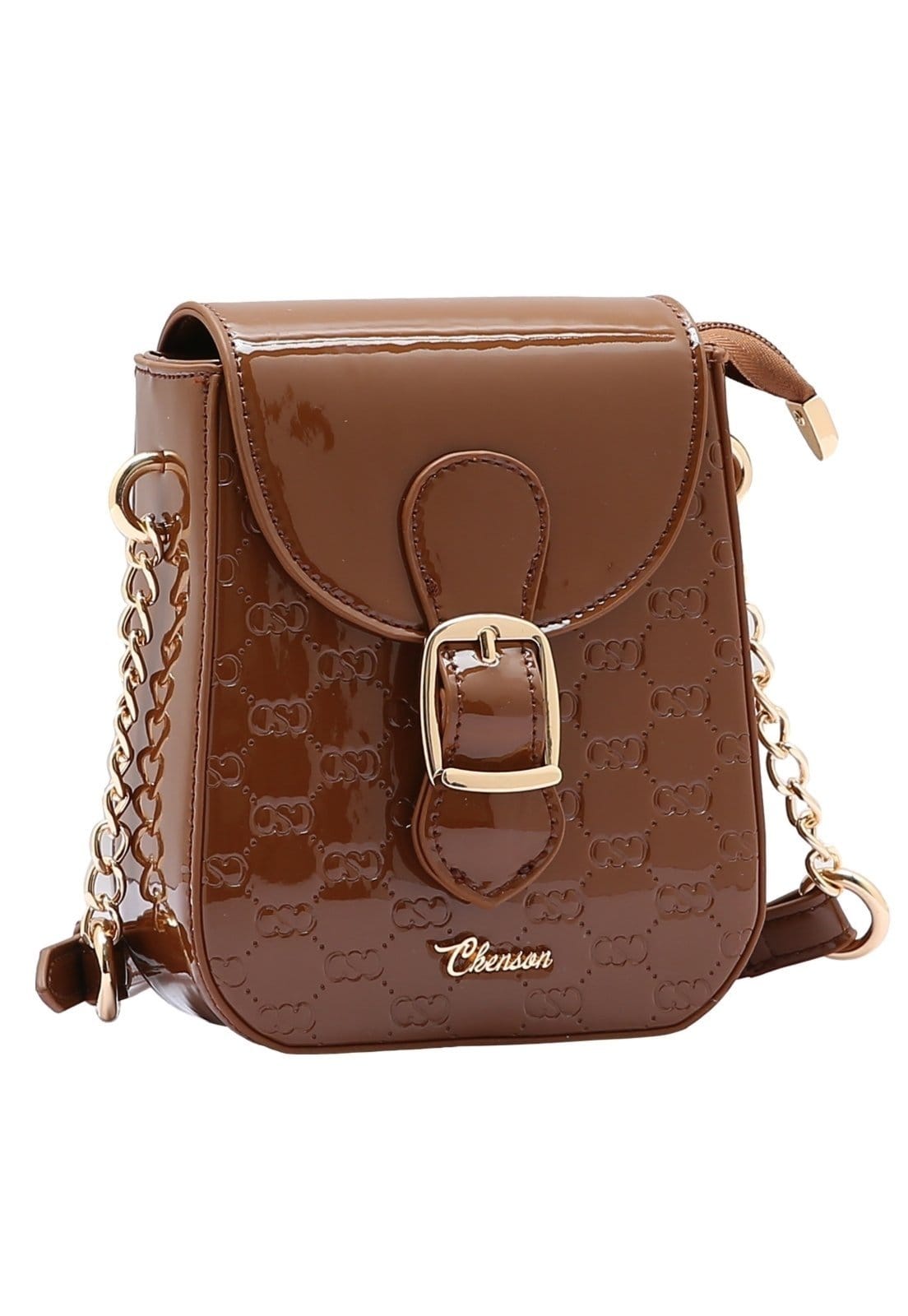 Bolsa Feminina Chenson Original Mini Logo Verniz Transversal 3485040