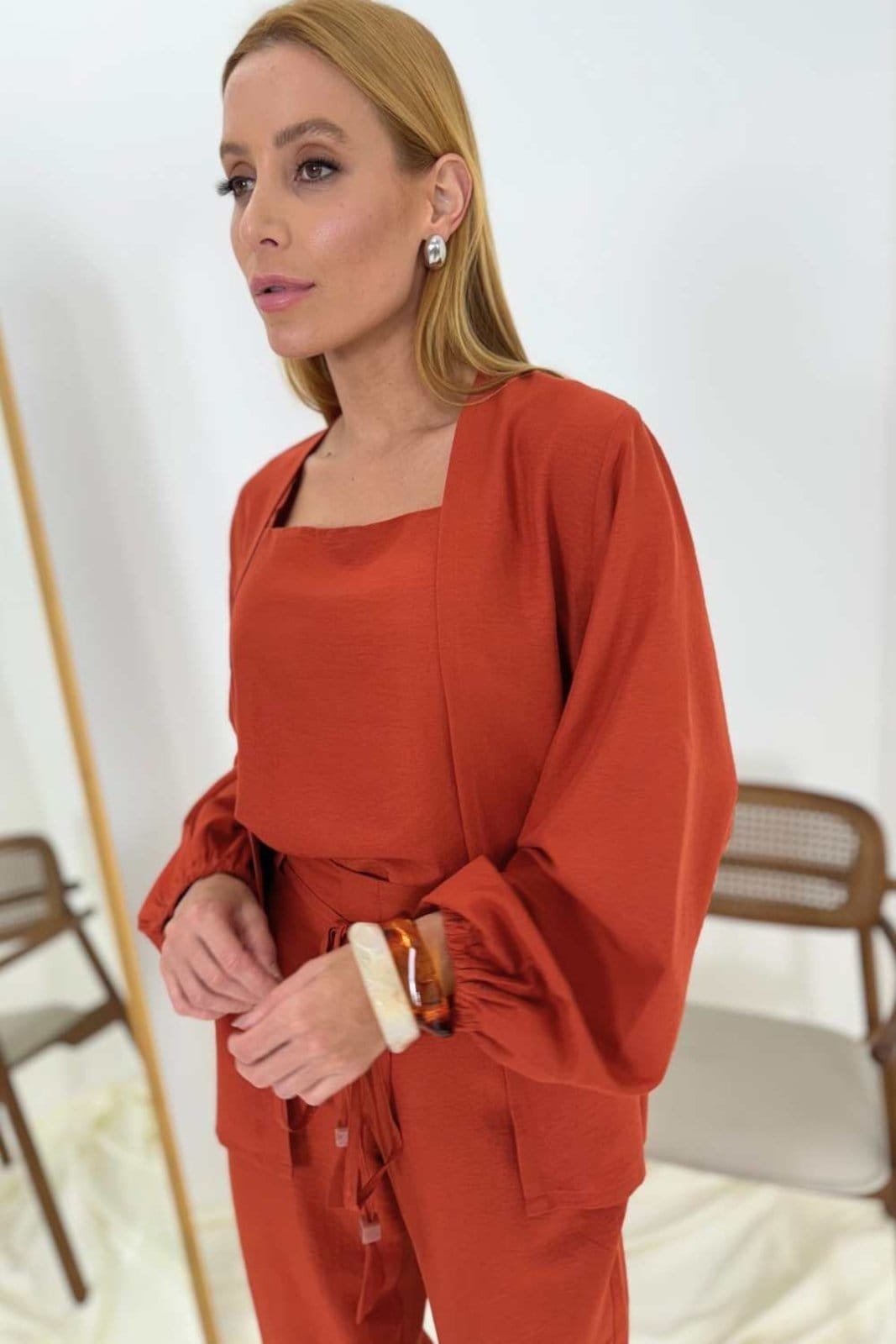 Cardigan Vanibele Crepe Terracota